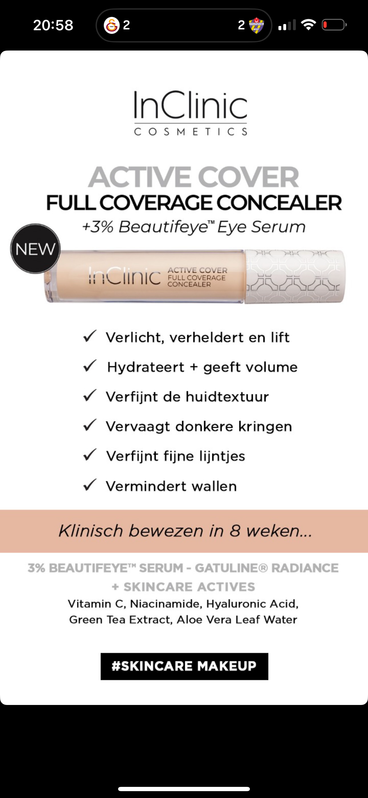 Active cover concealer